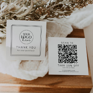 AVERY Modern Minimalistisk Logotyp QR-kod Tack Rabattkort