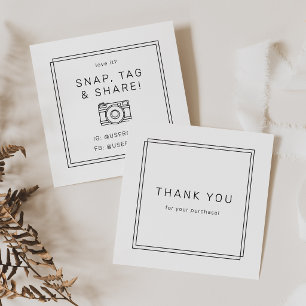 AVERY Modern Minimalistisk Snap Tag Tackkort Fyrkantigt Visitkort