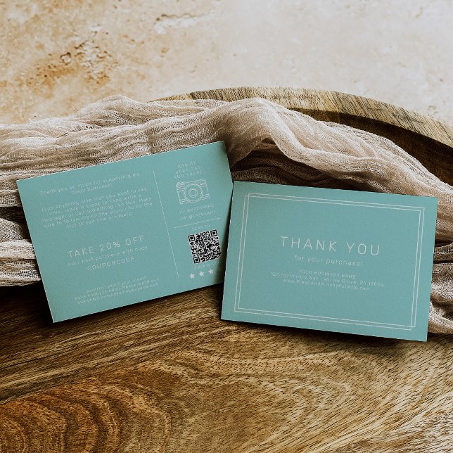 AVERY Modern Mintgrön Affärs Tacksamhetsorder Tilläggskort (AVERY Modern Mint Green Business Thank You Order Enclosure Card)