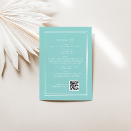 AVERY Modern Mintgrön QR-kod Bröllopsdetaljer Tilläggskort