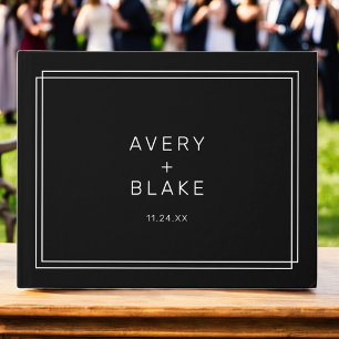 AVERY Modern Mörk Black Bröllop Gästböcker
