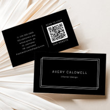 AVERY Modern Svart Dubbel Ram QR-kod