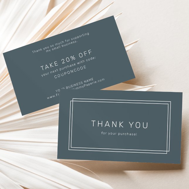AVERY Mörk Marinblå Klassisk Affärs Tacksamhetskor Rabattkort (AVERY Dark Navy Blue Classic Business Thank You Discount Card)