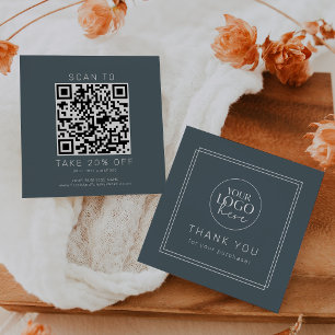 AVERY Mörk Marinblå Logotyp QR-kod Tack Rabattkort