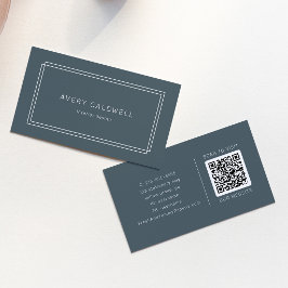AVERY Mörk Navyblå Klassisk Dubbel Ram QR-kod Visitkort