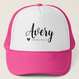 Avery Namn betyder Anpassningsbar Hat Cap Girls Cl Keps