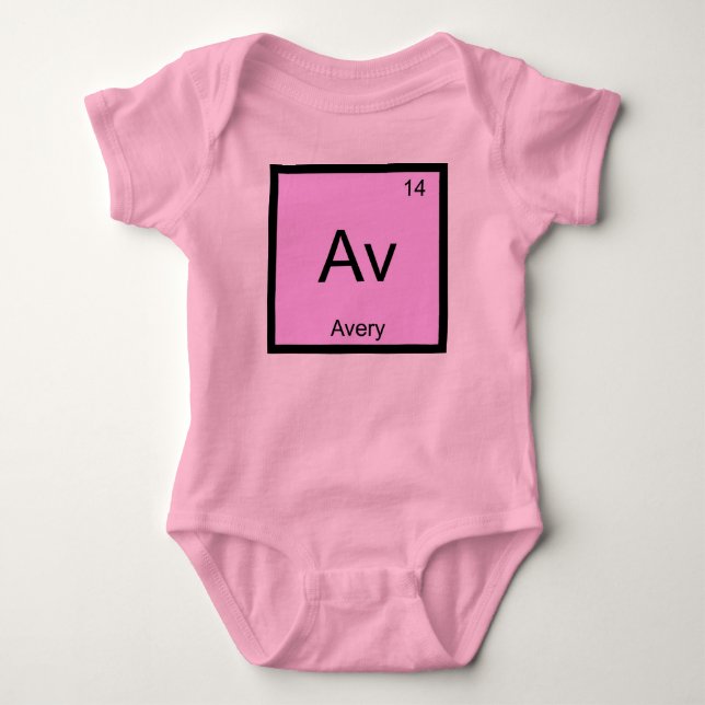Avery Namn kemi Inslag Periodiska Bord Tee Shirt (Framsida)