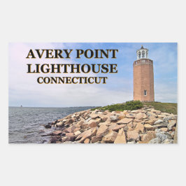 Avery Point-fyr, CT-passmärken Rektangulärt Klistermärke