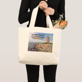 Avery Point Lighthouse, Connecticut Jumbo Tote Bag Tygkasse