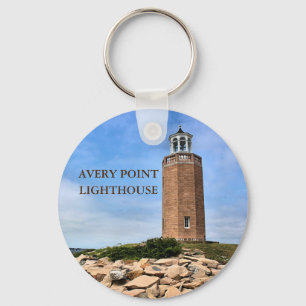 Avery Point Lighthouse Connecticut Nyckelring