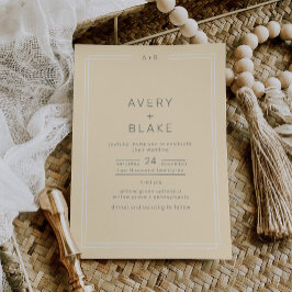 AVERY Simple Neutralt Butter Gult Bröllop Inbjudningar