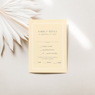 AVERY Simple Neutralt Butter Gult Bröllop OSA Kort