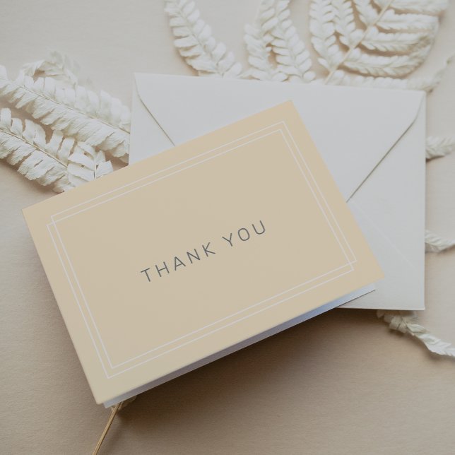 AVERY Simple Neutralt Butter Gult Bröllop Tack Kort (AVERY Simple Neutral Butter Yellow Wedding Thank You Card)