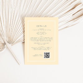 AVERY Simple Neutralt Gult QR Code Bröllop Detail Tilläggskort