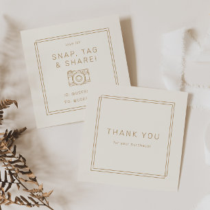 AVERY Vintage Guld Kräm Snap Tag Share Tack Fyrkantigt Visitkort