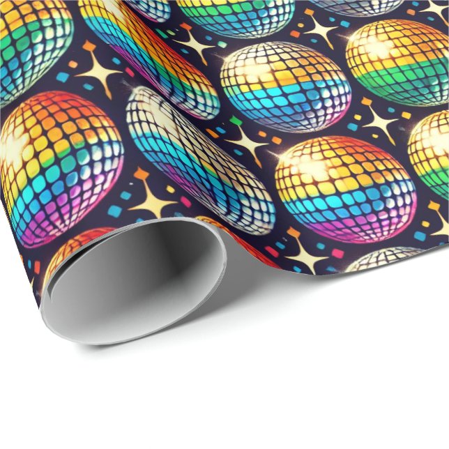 Avfall av radioaktivt Pride Disco Boll Gift Wrap Presentpapper (Rullad Hörn)