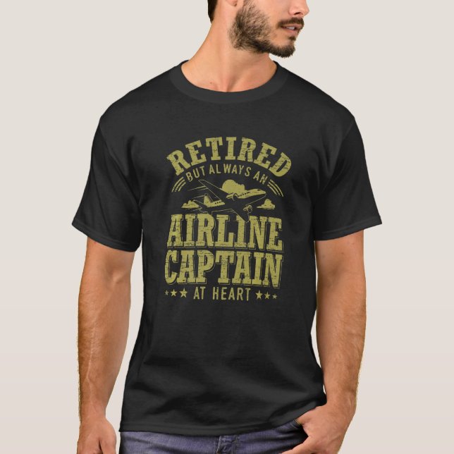 Avfälld befälhavare för flygplanet Pilot Pension T Shirt (Framsida)