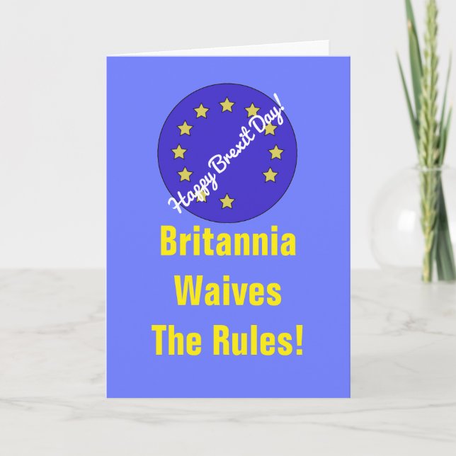 "Avfärdar Britannia härska!", Brexit hälsningkort Kort (Framsida)