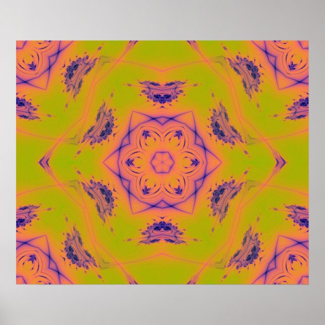 Avfasning av solnedgång - kontrast Mandela Poster (Framsidan)