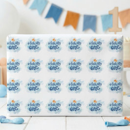Avfiskat Ett Fiskemönster Pojke 1-årsdag Presentpapper