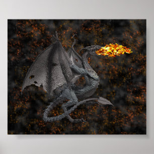 Avfyra-Andning drake Poster