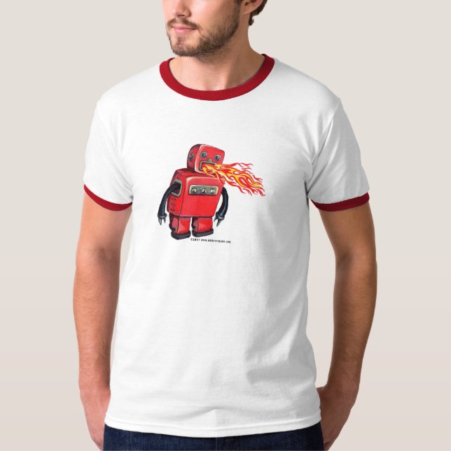 Avfyra-andning robot t-shirt (Framsida)