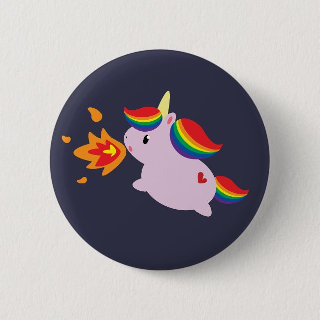Avfyra-Andning Unicorn Knapp (Framsida)