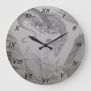 Avfyra andningdraken som anfaller det viking stor klocka