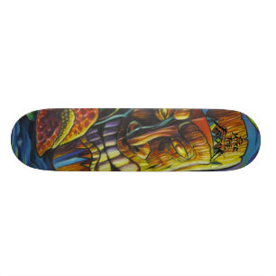 Avfyra av den Tiki guden Mini Skateboard Bräda 18,7 Cm