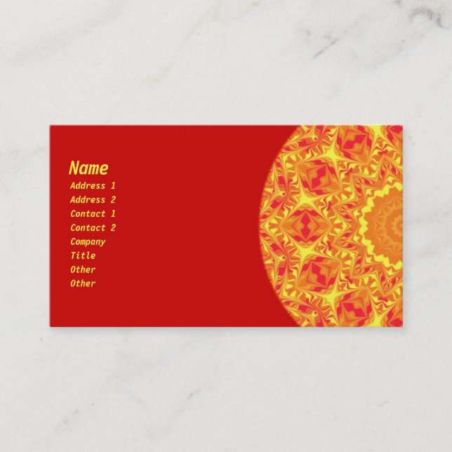 Avfyra blommakaleidoscopen visitkort (Framsida)