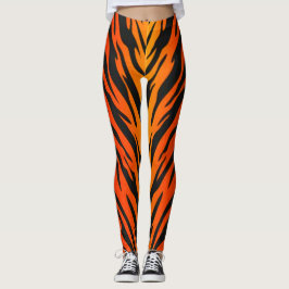 Avfyra det djura trycket för tigerrandar leggings