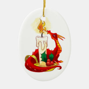Avfyra drakejulprydnaden julgransprydnad keramik