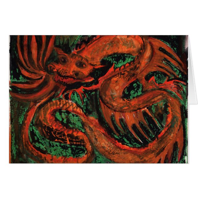 Avfyra draken hälsningskort (Framsidan Horizontal)