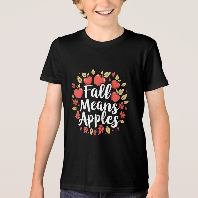 Avfyra Elak Apple-plocksäsong hösten hösten T Shirt (Framsida)