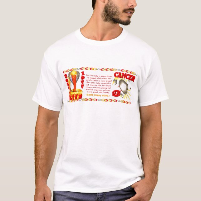 Avfyra född cancer 1977 för ormzodiac tee shirt (Framsida)