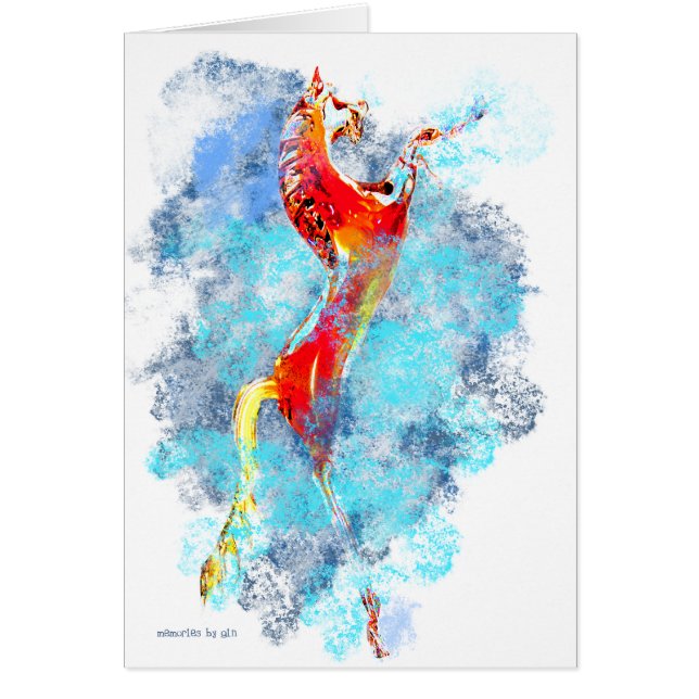 Avfyra hästen hälsningskort (Framsidan)