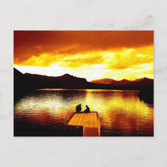 Avfyra himmel på pir - vykort (Framsida)