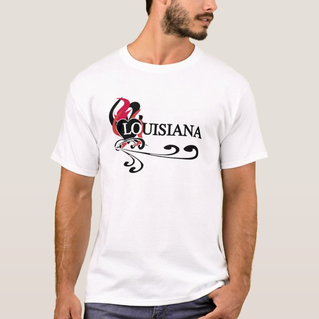 Avfyra hjärta Louisiana T-shirt (Framsida)