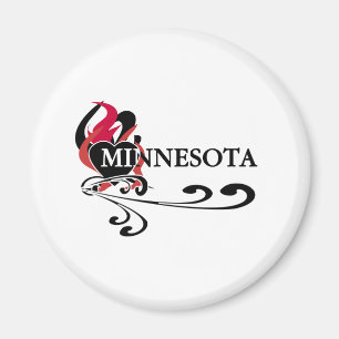 Avfyra hjärta Minnesota Magnet