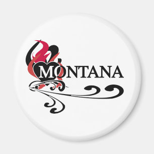 Avfyra hjärta Montana Magnet