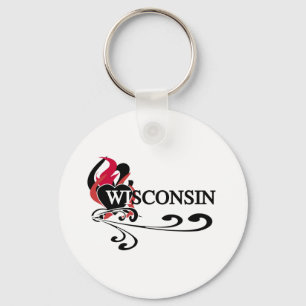 Avfyra hjärta Wisconsin Nyckelring