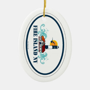 Avfyra island.en julgransprydnad keramik