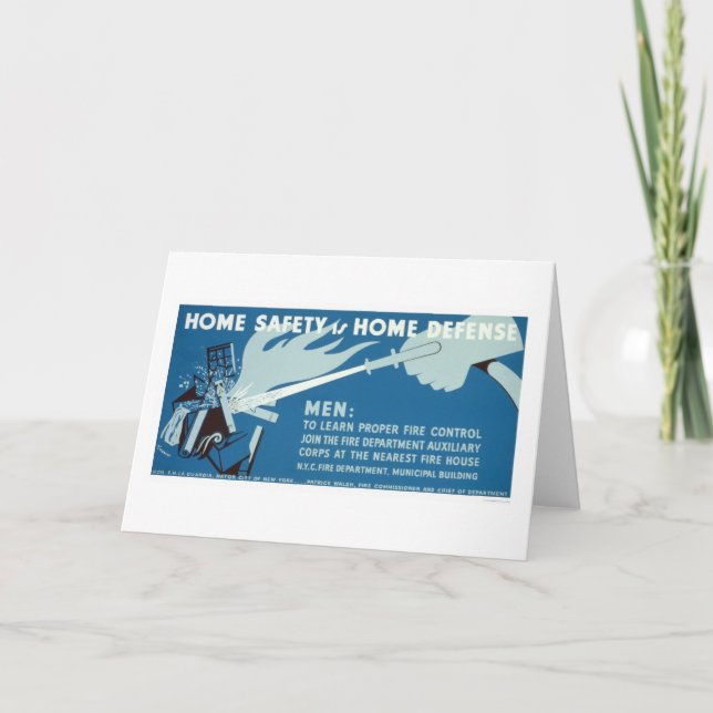 Avfyra kontrollerar säkerhet NYC 1942 WPA Kort (Framsida)