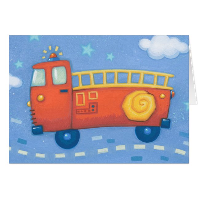 Avfyra lastbilen hälsningskort (Framsidan Horizontal)