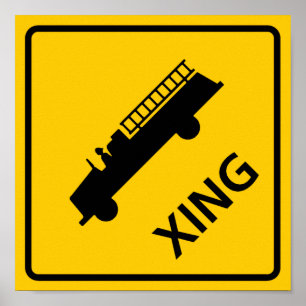 Avfyra lastbilkorsningen huvudväg undertecknar poster