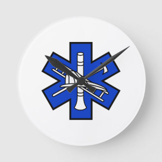 Avfyra och EMS-logotypen Rund Klocka
