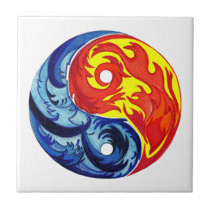 Avfyra och is Yin-Yang Kakelplatta