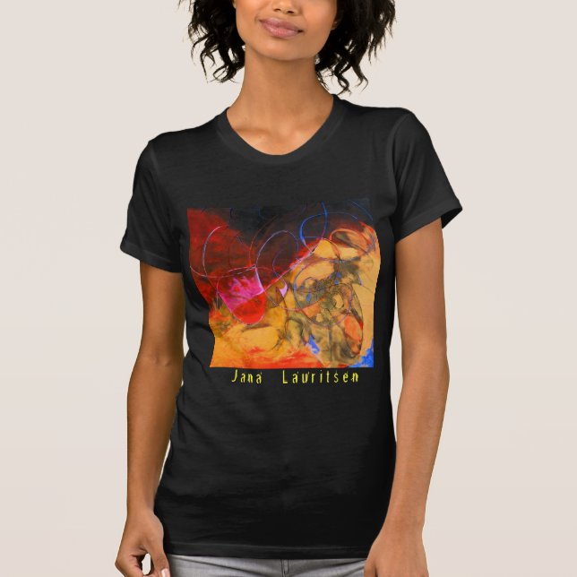 Avfyra på solnedgångkvinna utslagsplats tee shirt (Framsida)