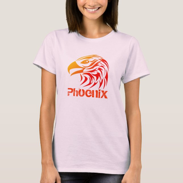 Avfyra Phoenix (F, med text, färgalternativ) T-shirt (Framsida)