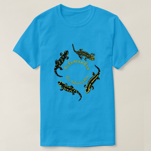 Avfyra Salamanders i en ring (den kulöra T Shirt (Design framsida)